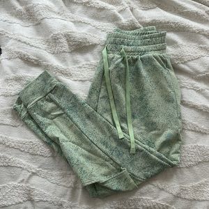Gymshark Split Knee Drawstring Green Speckled Athletic Jogger Sweatpant